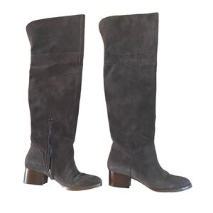 BP Tige En Cuir over the knee charcoalsuede gray boots size 8, gentle use trendy